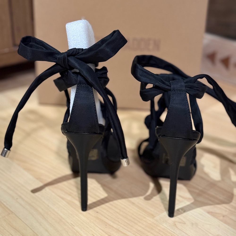 Steve Madden Black Strappy Heels - Picture 3 of 6